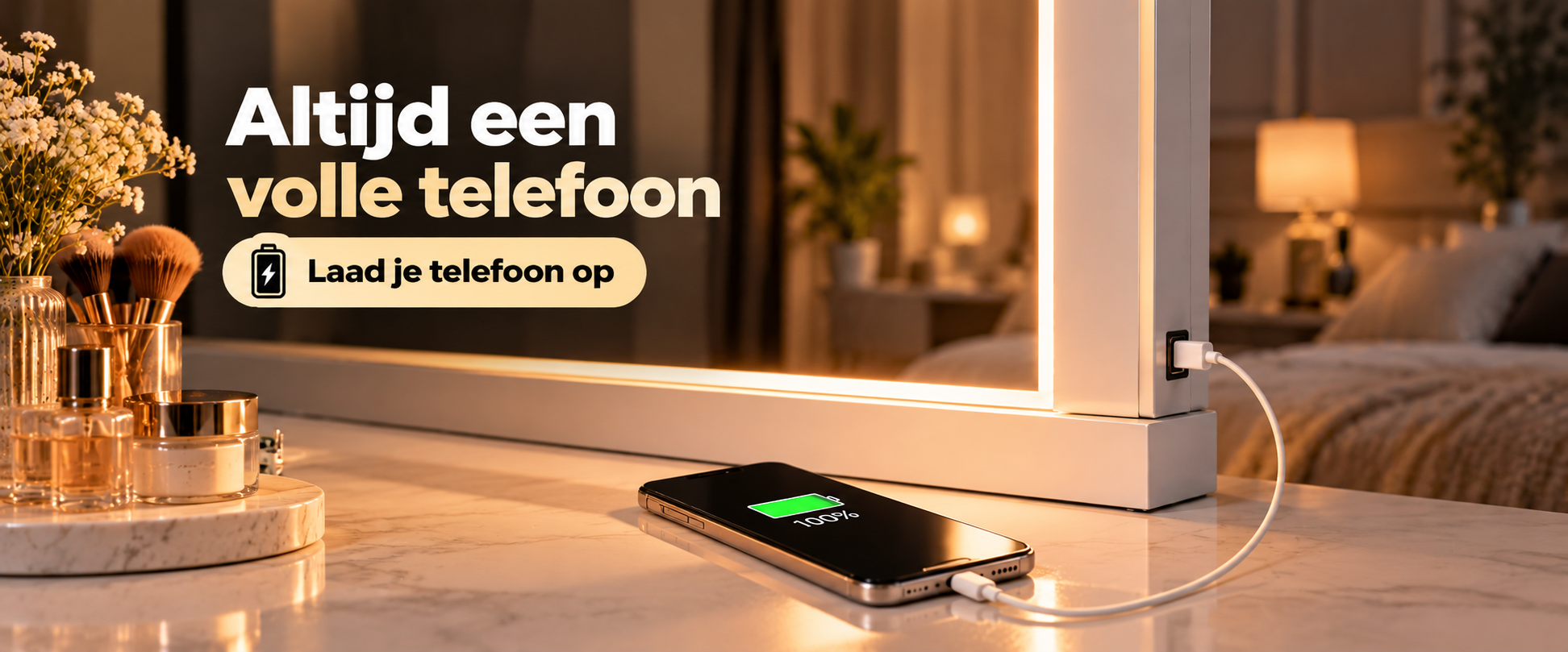 Telefoon opladen via de spiegel