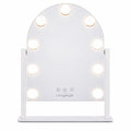 Livingbright Rotating Semicircular Makeup Mirror - White