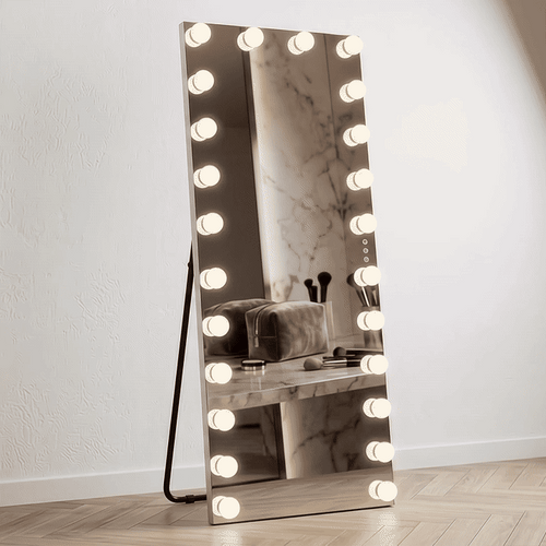 Livingbright Hollywood Passpiegel 65x173cm - 24 LED - Wit