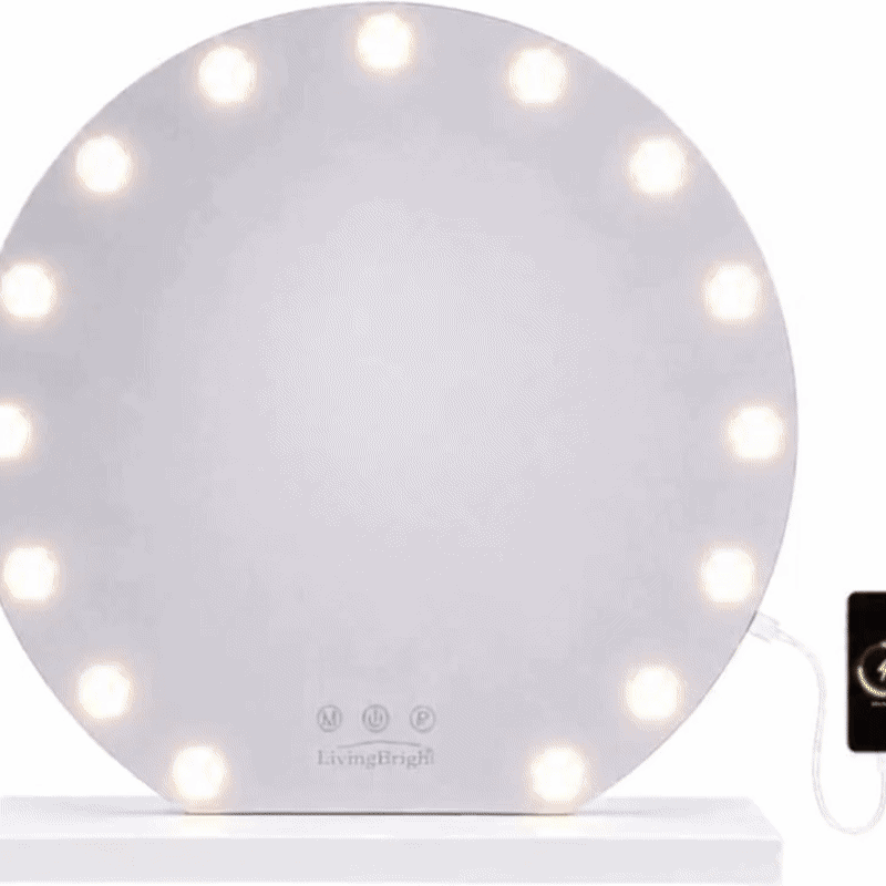 Livingbright Hollywood Spiegel Rond 60X57CM - LED - Wit