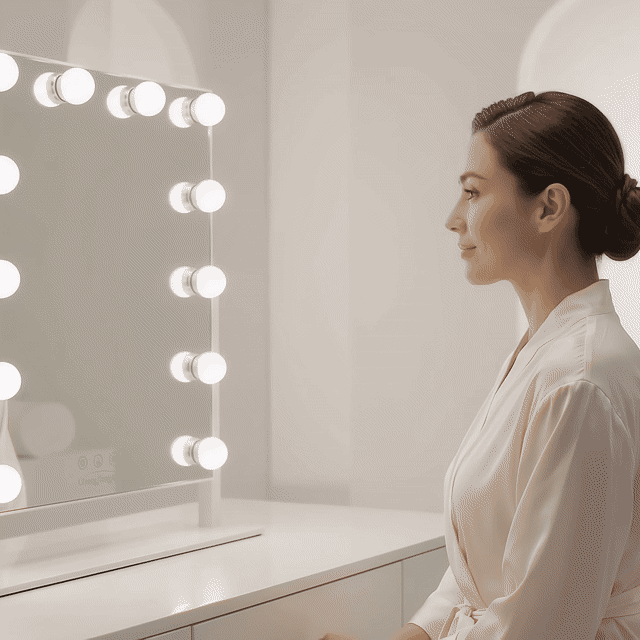 Livingbright Make-up Spiegel Kantelbaar Rechthoekig - Wit